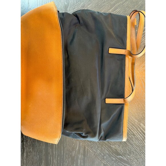Michael Kors Black & Tan Leather Trim Nylon Tote Bag With Dust Bag - Picture 4 of 6